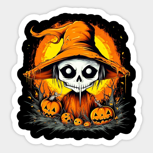 Eerie Halloween Ghoul Art - Spooky Season Delight Sticker by Captain Peter Designs